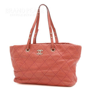 Chanel Matelasse On the Road Tote Bag Leather Pink